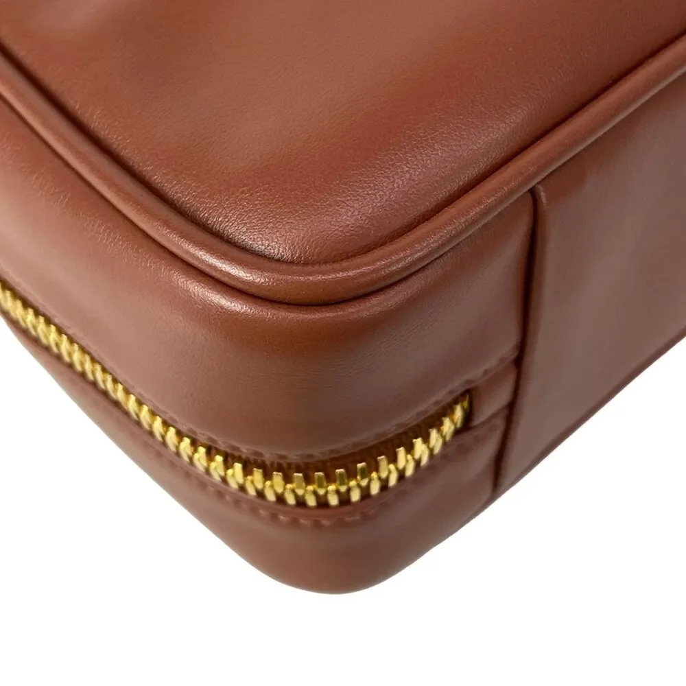 Miu Miu Bole Bag Handbag 5BB173_2CRWF0033 cognac brown Gold Leather